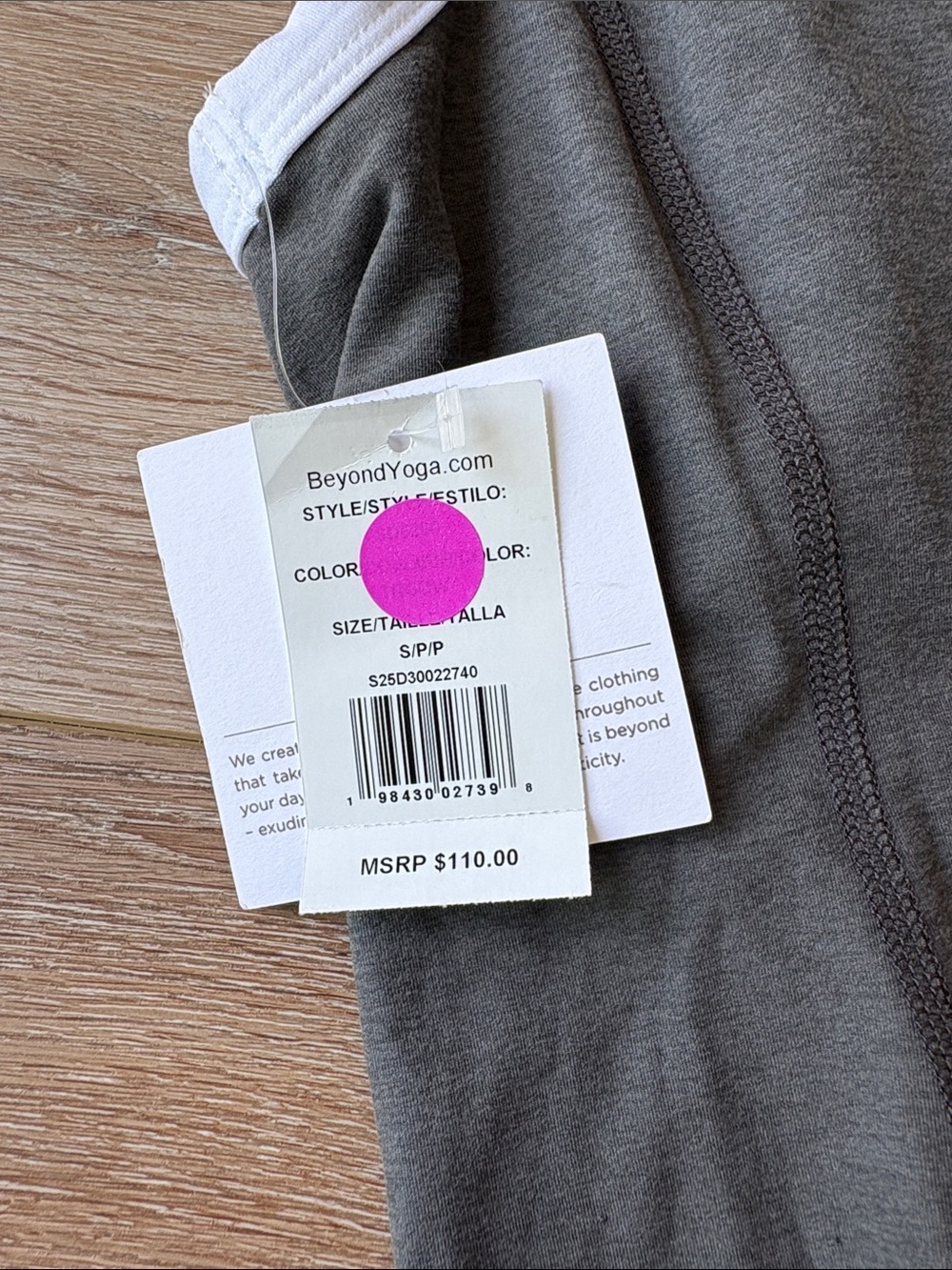 Beyond Yoga Charcoal Gray Tank Dress with White Trim - Picture 4 of 4
